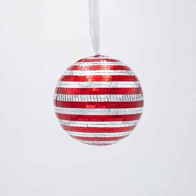 ΓΥΑΛΙΝΗ ΜΠΑΛΑ, ΝΤΙΣΚΟ,ΚΟΚΚΙΝΗ ΑΣΗΜΙ, 10cm