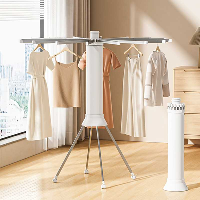 Πτυσσόμενη κρεμάστρα δαπέδου & απλώστρα ρούχων τροχήλατη - 12001-1 - 114258