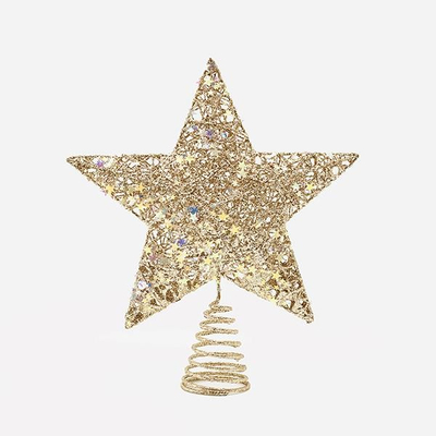 ΚΟΡΥΦΗ ΔΕΝΤΡΟΥ ΜΕ ΧΡΥΣΟ ΝΗΜΑ ΚΑΙ ΙΡΙΔΙΖΟΝΤΑ ΑΣΤΕΡΑΚΙΑ, 20x24.5cm