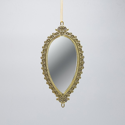 ΣΤΟΛΙΔΙ ΚΡΕΜΑΣΤΟ, VINTAGE ΚΑΘΡΕΦΤΗΣ, ΟΒΑΛ ΧΡΥΣΟ, 19.5x9.5cm