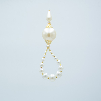 ΣΤΟΛΙΔΙ ΜΕ ΠΕΡΛΕΣ, ΛΕΥΚΟ ΜΕ ΧΡΥΣΟ, 5x14cm