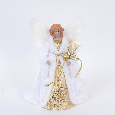 ΚΟΡΥΦΗ ΔΕΝΤΡΟΥ, ΑΓΓΕΛΟΣ ΛΕΥΚΟΣ ΜΕ ΧΡΥΣΟ, 35cm