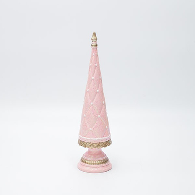 ΠΟΛΥΡΕΖΙΝ ΔΕΝΤΡΟ ΜΕ ΛΕΥΚΕΣ ΠΕΡΛΕΣ ΚΑΙ ΡΟΖ GLITTER, 6x24cm