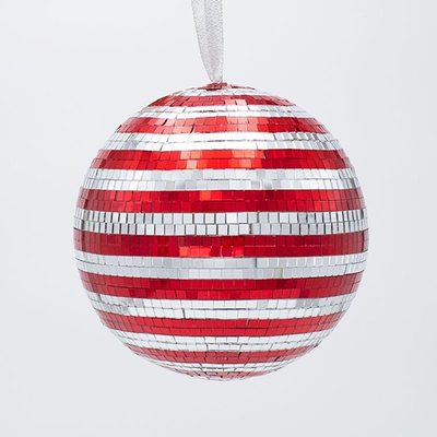 ΓΥΑΛΙΝΗ ΜΠΑΛΑ, ΝΤΙΣΚΟ, ΚΟΚΚΙΝΗ ΑΣΗΜΙ, 14cm