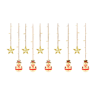 Χριστουγεννιάτικα διακοσμητικά φώτα LED - Κουρτίνα - Χιονάνθρωπος - 10-100L - 150135