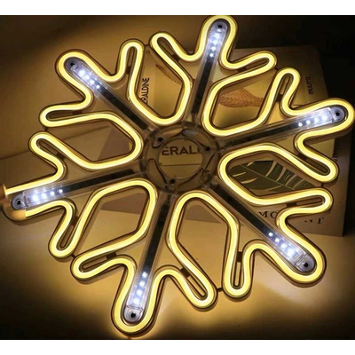 Χριστουγεννιάτικο φωτεινό διακοσμητικό LED - Χιονονιφάδα - 30cm-2m - Warm White - 150760