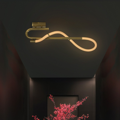 kelvo® GLOW 61684 Μοντέρνο Φωτιστικό Οροφής LED 18W 1800lm 360° AC 220-240V IP20 Ρυθμιζόμενο Λευκό CCT με On/Off 2700K/4500K/6000K - Lumileds SMD Chip - Χρυσό Πλατίνα & Λευκό Νήμα - Μ65 x Π30 x Υ30cm - 3 Χρόνια Εγγύηση