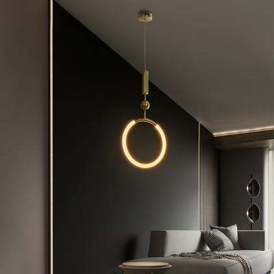 kelvo® GLOW 61678 Μοντέρνο Κρεμαστό Φωτιστικό Οροφής LED 18W 1800lm 360° AC 220-240V IP20 Ρυθμιζόμενο Λευκό CCT με On/Off 2700K/4500K/6000K - Lumileds SMD Chip - Χρυσό Πλατίνα & Λευκό Νήμα - Μ30 x Π30 x Υ65cm - 3 Χρόνια Εγγύηση