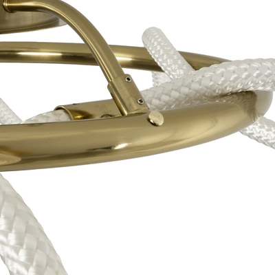 kelvo® GLOW 61673 Μοντέρνο Φωτιστικό Οροφής LED 34W 3400lm 360° AC 220-240V IP20 Ρυθμιζόμενο Λευκό CCT με Χειριστήριο από 2700K έως 6000K Dimmable - Lumileds SMD Chip - Χρυσό Πλατίνα & Λευκό Νήμα - Μ60 x Π60 x Υ30cm - 3 Χρόνια Εγγύηση