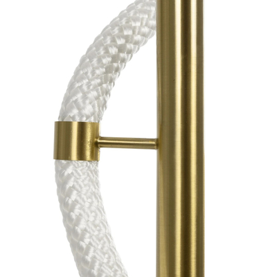 kelvo® GLOW 61685 Μοντέρνο Επιτραπέζιο Φωτιστικό Πορτατίφ LED 18W 1800lm 360° AC 220-240V IP20 Ρυθμιζόμενο Λευκό CCT με Αφή 2700K/4500K/6000K Dimmable - Lumileds SMD Chip - Χρυσό Πλατίνα & Λευκό Νήμα - Μ30 x Π30 x Υ60cm - 3 Χρόνια Εγγύηση