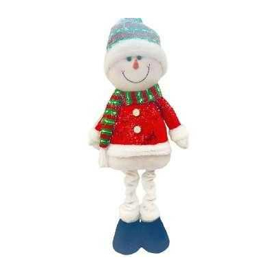 Χριστουγεννιάτικη λούτρινη κούκλα Χιονάνθρωπος - Πτυσσόμενη - MY93102B - 501432