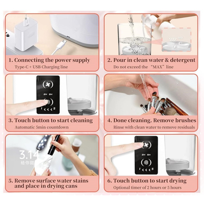 Ηλεκτρική συσκευή καθαρισμού και στεγνώματος πινέλων μακιγιάζ - 481166