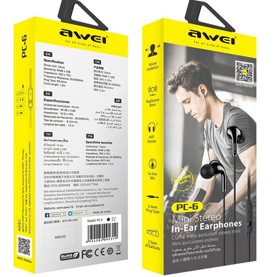 Ενσύρματα ακουστικά - PC-6 - AWEI - 092319