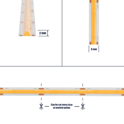 GLOBOSTAR® BEE 70361 Ταινία LED 8W/m 720lm/m 120° DC 24V IP20 320 x COB Chip/m Θερμό Λευκό 2700K Dimmable - Μ500 x Π0.8 x Υ0.2cm - Ρολό 5 Μέτρων - 5 Χρόνια Εγγύηση