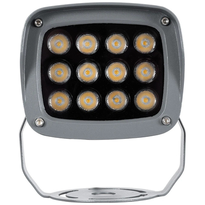 GLOBOSTAR® FLOOD-XENA 90121 Προβολέας Σποτ Wall Washer LED 12W 1320lm 10° AC 220-240V Αδιάβροχο IP65 Θερμό Λευκό 2700K - Γκρι Ανθρακί - Μ13.5 x Π11 x Υ15cm - 3 Χρόνια Εγγύηση