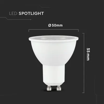 V-TAC - Προβολέας LED Chip CREE GU10 7,5W 110° Κάλυψη Ματ 3000K