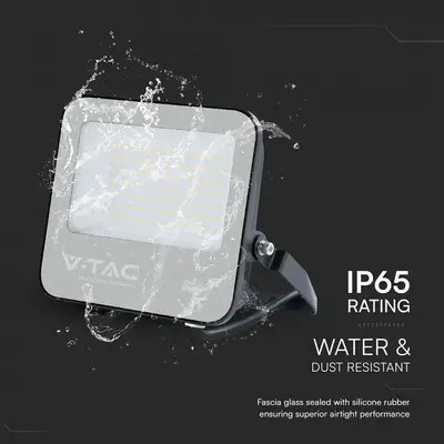 50W FLOODLIGHT-CREE CHIP CCT:6500K BLACK BODY GREY GLASS (135LM/W) 6YRS WARRANTY IP65