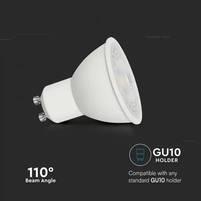 V-TAC - Φωτιστικό LED GU10 7.5W 110° Διάφανο Κάλυμμα 6500K