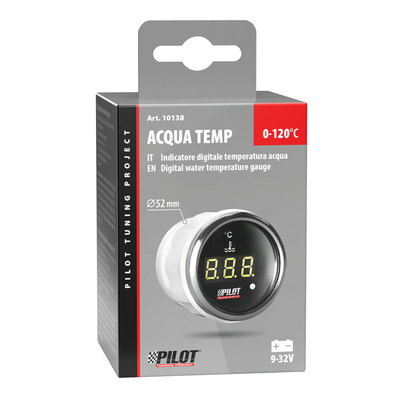 ΟΡΓΑΝΟ ΘΕΡΜΟΚΡΑΣΙΑΣ ΛΑΔΙΟΥ ΨΗΦΙΑΚΟ ΜΑΥΡΟ ΜΕ ΛΕΥΚΟ ΦΩΣ BLACK DIGITAL SERIES 9-32V 52mm