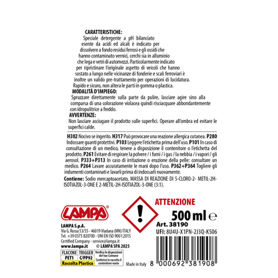 ΚΑΘΑΡΙΣΤΙΚΟ ΥΓΡΟ ΖΑΝΤΩΝ ΑΛΟΥΜΙΝΙΟΥ ΣΕ ΣΠΡΕΙ LAMPA 500ml