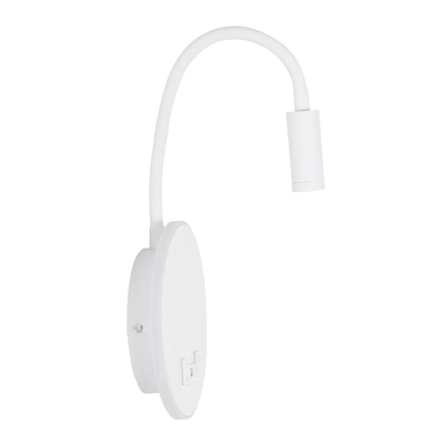 GLOBOSTAR® GOOSE 61693 Μοντέρνο Φωτιστικό Τοίχου - Απλίκα Ξενοδοχείου Reading Light με Φορτιστή USB 3A LED 6W 600lm 36° & 360° AC 220-240V IP20 Θερμό Λευκό 2700K - Bridgelux COB Chip & TÜV SÜD Driver - Λευκό Ματ - Μ15.5 x Π22.5 x Υ30cm - 3 Χρόνια Εγγύηση
