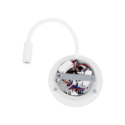 GLOBOSTAR® GOOSE 61693 Μοντέρνο Φωτιστικό Τοίχου - Απλίκα Ξενοδοχείου Reading Light με Φορτιστή USB 3A LED 6W 600lm 36° & 360° AC 220-240V IP20 Θερμό Λευκό 2700K - Bridgelux COB Chip & TÜV SÜD Driver - Λευκό Ματ - Μ15.5 x Π22.5 x Υ30cm - 3 Χρόνια Εγγύηση
