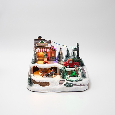 ΧΡΙΣΤΟΥΓΕΝΝΙΑΤΙΚΟ ΧΩΡΙΟ, ΜΕ ΔΥΟ ΚΙΝΗΣΕΙΣ, ΦΩΤΙΖΟΜΕΝΟ, ΜΠΑΤΑΡΙΑΣ, 23.5x16x17cm