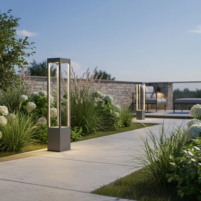 kelvo® GREMO KLV-101-0124 Μοντέρνο Φωτιστικό Κολωνάκι Κήπου LED 7W 735lm 45° AC 220-240V Αδιάβροχο IP65 Θερμό Λευκό 2700K - Bridgelux COB Chip & TÜV SÜD Driver - Γκρι Ανθρακί Ματ - Μ15 x Π15 x Υ80.5cm - 5 Χρόνια Εγγύηση