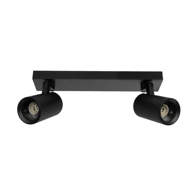 kelvo® SPOTA KLV-101-0136 Μοντέρνο Κινούμενο Φωτιστικό Σποτ Οροφής με Ντουί 2 x GU10 90° AC 220-240V IP20 - Μαύρο Ματ - Μ30 x Π6 x Υ14.5cm