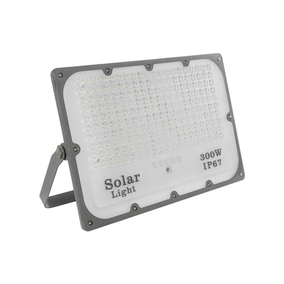 GLOBOSTAR® LUMOVOX 73069 Προβολέας LED 300W 15000lm 120° DC 5V με Φωτοβολταϊκό Panel 5V 20W & Επαναφορτιζόμενη Μπαταρία Li-ion 3.2V 15000mAh Αδιάβροχο IP67 Ψυχρό Λευκό 6000K - 360 x SMD2835 Sanan Chip - Γκρι Ανθρακί - Μ37 x Π7.5 x Υ27cm - 2 Χρόνια Εγγύηση