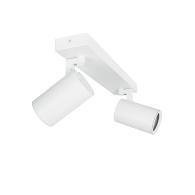 kelvo® SPOTA KLV-101-0137 Μοντέρνο Κινούμενο Φωτιστικό Σποτ Οροφής με Ντουί 2 x GU10 90° AC 220-240V IP20 - Λευκό Ματ - Μ30 x Π6 x Υ14.5cm