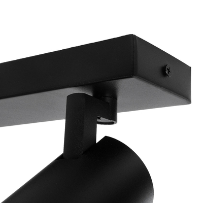 kelvo® SPOTA KLV-101-0138 Μοντέρνο Κινούμενο Φωτιστικό Σποτ Οροφής με Ντουί 3 x GU10 90° AC 220-240V IP20 - Μαύρο Ματ - Μ48 x Π6.2 x Υ14cm