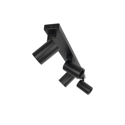 kelvo® SPOTA KLV-101-0140 Μοντέρνο Κινούμενο Φωτιστικό Σποτ Οροφής με Ντουί 4 x GU10 90° AC 220-240V IP20 - Μαύρο Ματ - Μ64 x Π6 x Υ14cm