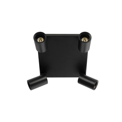 kelvo® SPOTA KLV-101-0146 Μοντέρνο Κινούμενο Φωτιστικό Σποτ Οροφής με Ντουί 4 x GU10 90° AC 220-240V IP20 - Μαύρο Ματ - Μ26 x Π26 x Υ14cm