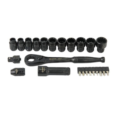 Περιέχει καστάνια, καρυδάκια 5/16'', 3/8'', 7/16'', 15/32'', 1/2'', 9/16'', 19/32'', 5/8'', 11/16'', 23/32'', 3/4'', μύτες, αντάπτορες: για μύτες, για καρυδάκια 1/4''. / ST09060G