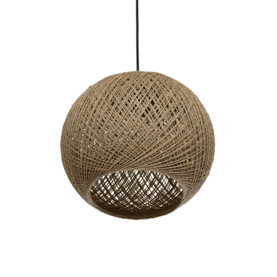 GLOBOSTAR® SOLEI 205-0002 Boho Κρεμαστό Φωτιστικό Οροφής με Ντουί 1 x E27 AC 220-240V IP20 - Μπεζ - M30 x Π30 x Υ35cm