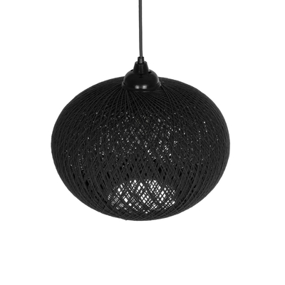 GLOBOSTAR® SOLEI 205-0005 Boho Κρεμαστό Φωτιστικό Οροφής με Ντουί 1 x E27 AC 220-240V IP20 - Μαύρο - M30 x Π30 x Υ35cm