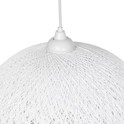 GLOBOSTAR® SOLEI 205-0007 Boho Κρεμαστό Φωτιστικό Οροφής με Ντουί 1 x E27 AC 220-240V IP20 - Λευκό - M40 x Π40 x Υ45cm