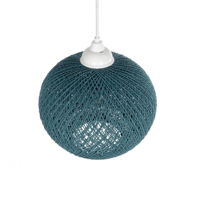 GLOBOSTAR® SOLEI 205-0012 Boho Κρεμαστό Φωτιστικό Οροφής με Ντουί 1 x E27 AC 220-240V IP20 - Τιρκουάζ - M20 x Π20 x Υ25cm