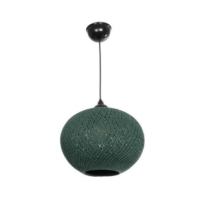 GLOBOSTAR® SOLEI 205-0014 Boho Κρεμαστό Φωτιστικό Οροφής με Ντουί 1 x E27 AC 220-240V IP20 - Πράσινο - M30 x Π30 x Υ35cm