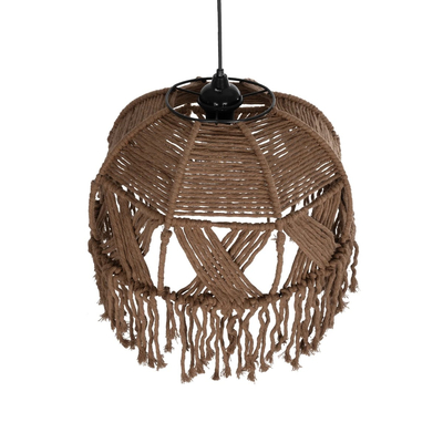 GLOBOSTAR® TONA 205-0016 Boho Κρεμαστό Φωτιστικό Οροφής με Ντουί 1 x E27 AC 220-240V IP20 - Μπεζ - M40 x Π40 x Υ38cm