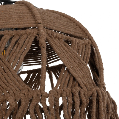GLOBOSTAR® TONA 205-0016 Boho Κρεμαστό Φωτιστικό Οροφής με Ντουί 1 x E27 AC 220-240V IP20 - Μπεζ - M40 x Π40 x Υ38cm