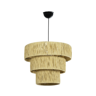 GLOBOSTAR® COROIN 205-0034 Boho Κρεμαστό Φωτιστικό Οροφής με Ντουί 1 x E27 AC 220-240V IP20 - Μπεζ - M40 x Π40 x Υ35cm