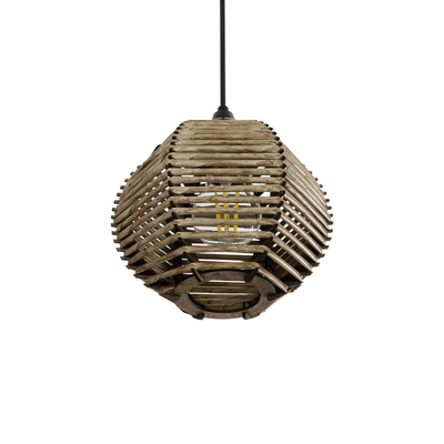 GLOBOSTAR® JUTTI 205-0041 Boho Κρεμαστό Φωτιστικό Οροφής με Ντουί 1 x E27 AC 220-240V IP20 - Μπεζ - M20 x Π20 x Υ18cm