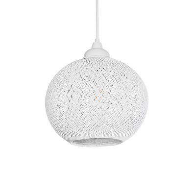 GLOBOSTAR® SOLEI 205-0009 Boho Κρεμαστό Φωτιστικό Οροφής με Ντουί 1 x E27 AC 220-240V IP20 - Λευκό - M20 x Π20 x Υ25cm