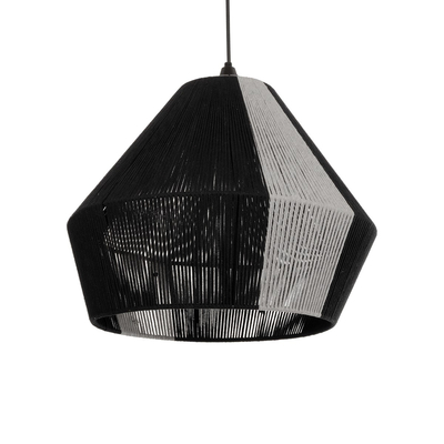 GLOBOSTAR® ANGULUS 205-0021 Boho Κρεμαστό Φωτιστικό Οροφής με Ντουί 1 x E27 AC 220-240V IP20 - Μαύρο & Γκρι - M40 x Π40 x Υ35cm