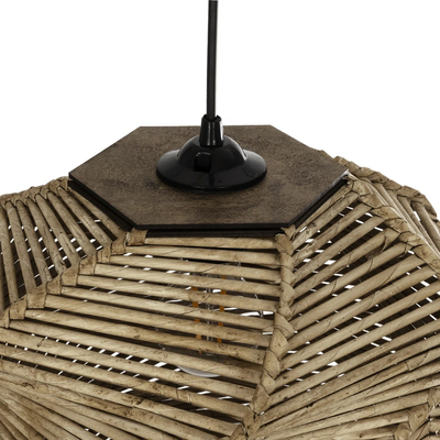 GLOBOSTAR® HUSLE 205-0045 Boho Κρεμαστό Φωτιστικό Οροφής με Ντουί 1 x E27 AC 220-240V IP20 - Μπεζ - M30 x Π30 x Υ28cm