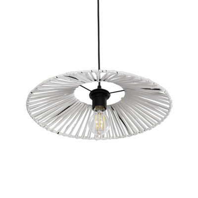 GLOBOSTAR® JAPAN 205-0052 Boho Κρεμαστό Φωτιστικό Οροφής με Ντουί 1 x E27 AC 220-240V IP20 - Λευκό - M40 x Π40 x Υ8cm