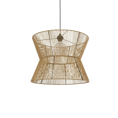 GLOBOSTAR® UPCONE 205-0056 Boho Κρεμαστό Φωτιστικό Οροφής με Ντουί 1 x E27 AC 220-240V IP20 - Μπεζ - M50 x Π50 x 43cm