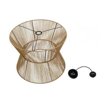 GLOBOSTAR® UPCONE 205-0056 Boho Κρεμαστό Φωτιστικό Οροφής με Ντουί 1 x E27 AC 220-240V IP20 - Μπεζ - M50 x Π50 x 43cm